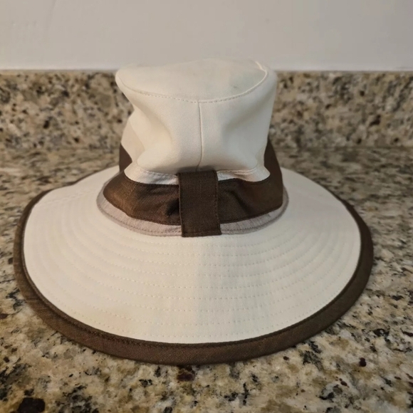 HERMES Bicolor hat bucket hat Fedora hat Silk/Linen Brown/Ivory Based - Picture 3 of 6